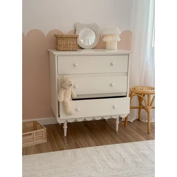 Babushka White háromfiókos komód